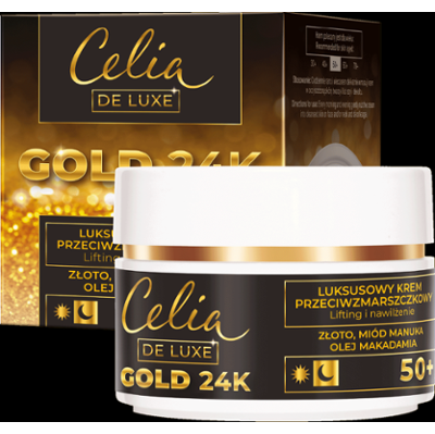 Celia Gold 24k Luksusowy krem do twarzy przeciwzmarszczkowy 50+