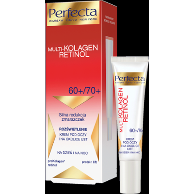 Perfecta Multikolagen Retinol Rozświetlający krem pod oczy i na okolice ust 60+/70+