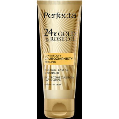 Perfecta 24K Gold&Rose Oil Luksusowy gruboziarnisty peeling do twarzy