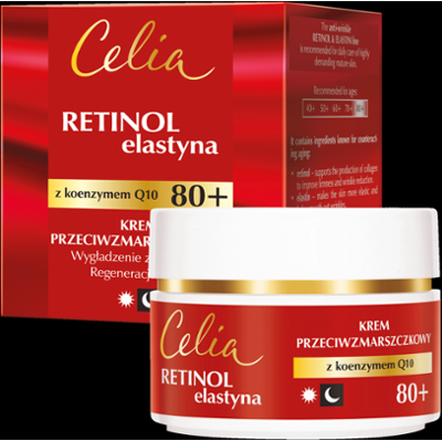 Celia Retinol & Elastyna Krem przeciwzmarszczkowy z koenzymem Q10 na dzień i na noc 80+