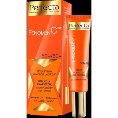 Perfecta Fenomen C Rozjaśnienie, likwidacja worków, krem pod oczy 50+/60+ z witaminą C