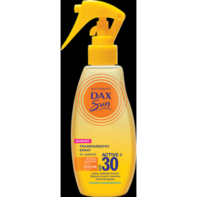 Dax Sun Transparentny spray do opalania SPF 30 ACTIVE + triger