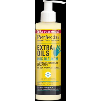 Perfecta Extra Oils 'Silikonowe rękawiczki' krem-olejek do rąk, paznokci i skórek, 195 ml