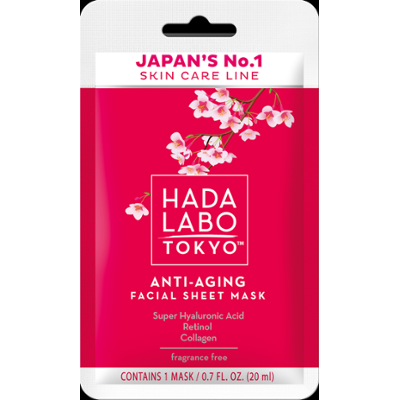 Hada Labo Tokyo Red przeciwzmarszczkowa maska nawilżająca na tkaninie