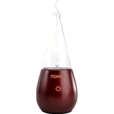 Nebulizator - dyfuzor olejków eterycznych Mohani - ciemne drewno, szklany stożek