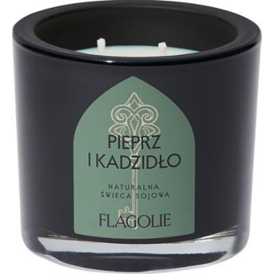 Flagolie PIEPRZ i KADZIDŁO Sojowa świeca zapachowa w czarnym szkle