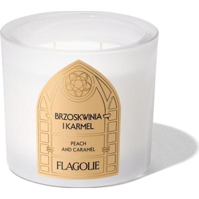 Flagolie BRZOSKWINIA i KARMEL Świeca zapachowa w białym szkle