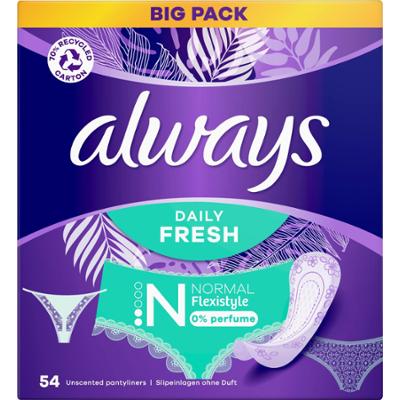 Always Daily Fresh Normal Flexistyle 0% Perfume 54 szt.