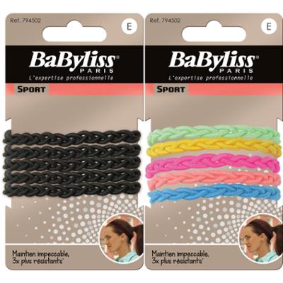 BaByliss Paris Accessories Sport Plecione gumki do włosów 5 sztuk