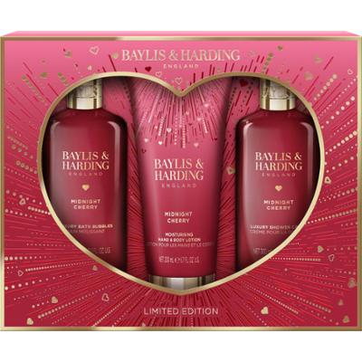 Baylis & Harding Midnight Cherry Luxury Body Trio Gift Set