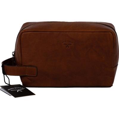 Beard Monkey Toiletry Bag Leather Brandy