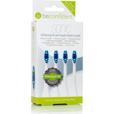 Beconfident Whitening Sonic 4-pack tootbrush heads white