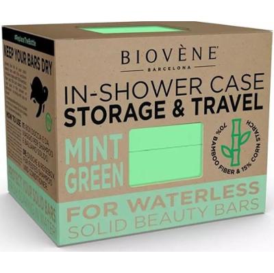 Biovène Universal Bamboo In-Shower Case for Storage & Travel Mint Gree