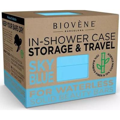 Biovène Universal Bamboo In-Shower Case for Storage & Travel Sky Blue
