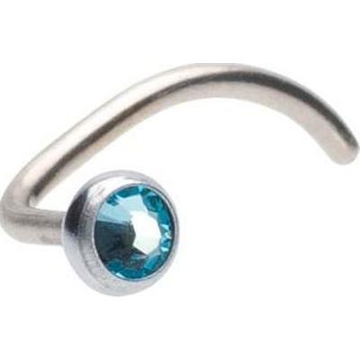 Blomdahl Silver Titanium Bezel 3 mm  Aquamarine