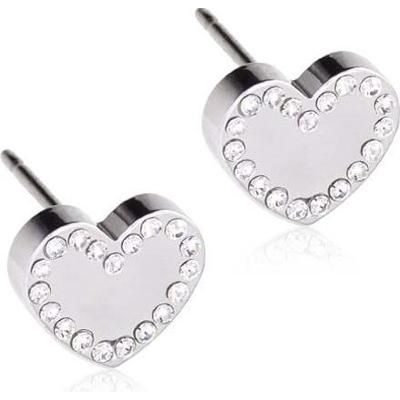 Blomdahl Silver Titanium Brilliance Sweetheart 8 mm, Crystal