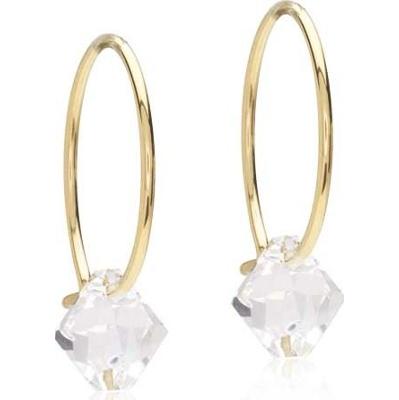 Blomdahl Golden Titanium Ear Ring 14 mm, Bicone 6 mm Crystal