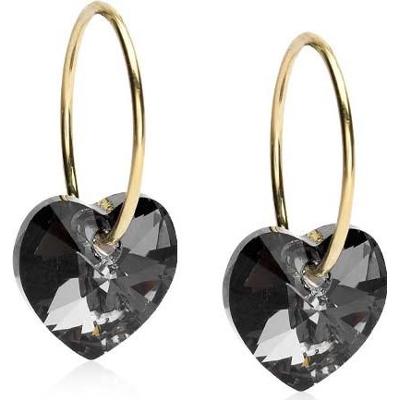 Blomdahl Golden Titanium Ear Ring 14 mm, Heart 10 mm, Rainbow Black Di