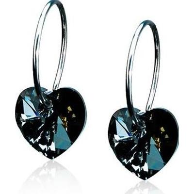 Blomdahl Natural Titanium  14 mm Heart Black diamond
