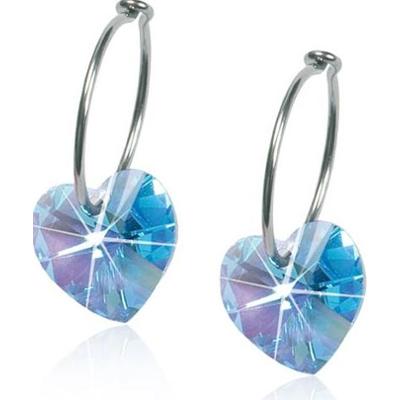 Blomdahl Natural Titanium  Heart Sleeper 14mm Aquamarine