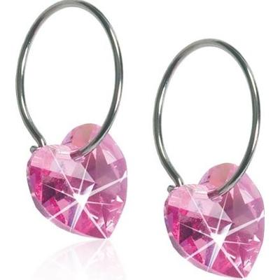 Blomdahl Natural Titanium  Heart Sleeper 14mm Rose