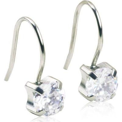 Blomdahl Natural Titanium Pendant Tiffany 7mm CZ White