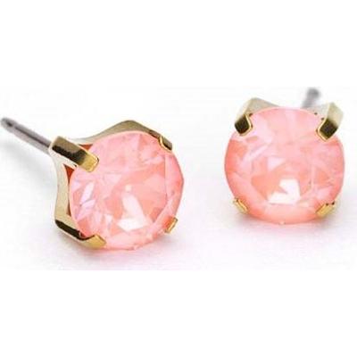 Blomdahl Golden Titanium Pendant Mixed Curved 7 mm, Crystal/White