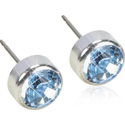 Blomdahl Silver Titanium Alexandrite Bezel