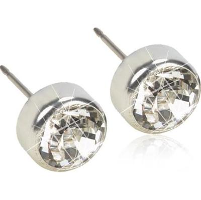 Blomdahl Silver Titanium Crystal Bezel 6 mm