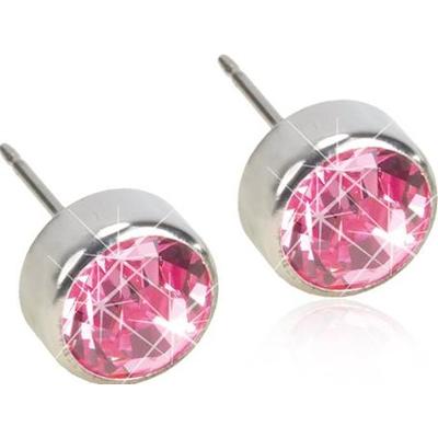 Blomdahl Silver Titanium Silver Light Rose Bezel