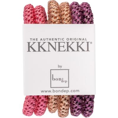 KKNEKKI Bundle - zestaw gumek do włosów Pink/Brown/Purple