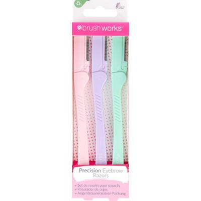 Brushworks Pastel Eye Brow Razors 3-pack - zestaw trymerów do brwi