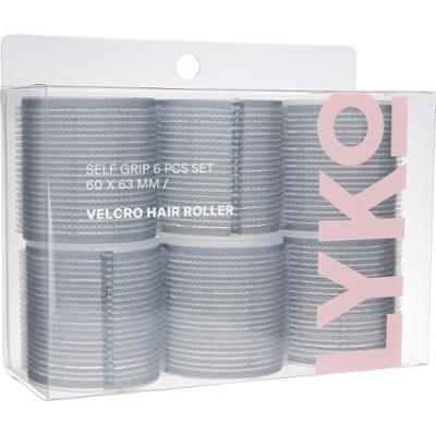 By Lyko Self Grip Hair Roller Grey 6 pcs - zestaw wałków do włosów 60
