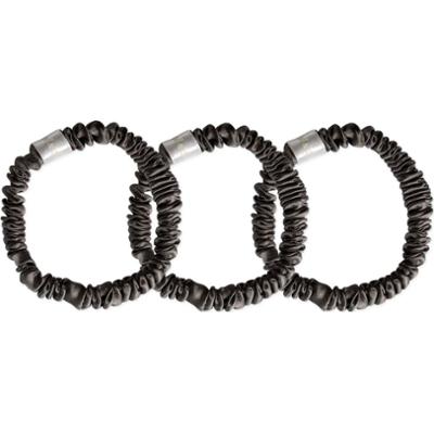 Cloud & Glow   Silk Scrunchies 1 cm  Charcoal