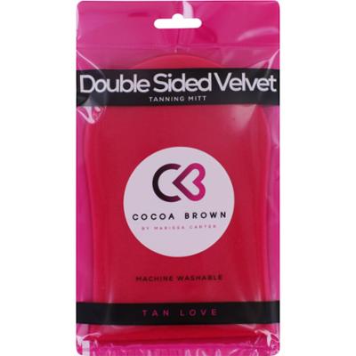 Cocoa Brown Deluxe Double Sided Pink Velvet Tanning Mitt