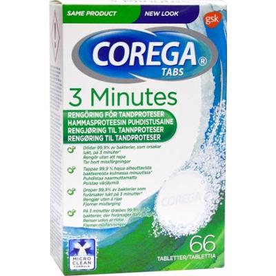 Corega Tabs 3minutes 66 tabletter - tabletki do czyszczenia protez zęb