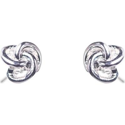 Dazzling Earring Silver Col, Studs As A Knot