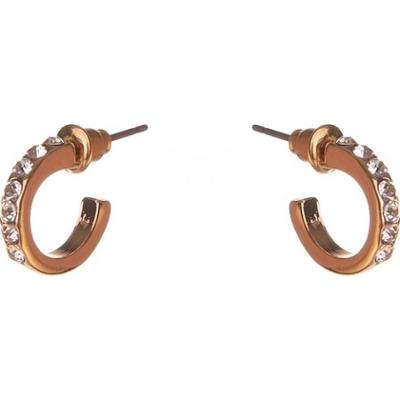 Dazzling Earrings Col Small Creole W Clear Crystals Gold