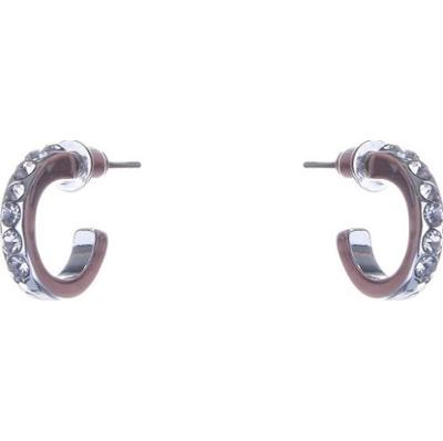 Dazzling Earrings Col Small Creole W Clear Crystals Silver