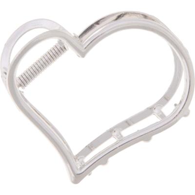 Dazzling Hair Clip Heart 6,5 cm Silver