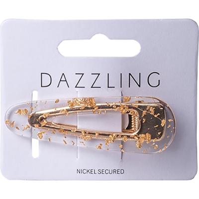 Dazzling Hår Transparent  klämma med guldbitar