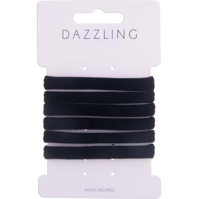 Dazzling Soft Hair Ties 6 pcs Black