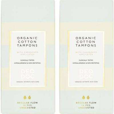DeoDoc Organic Cotton Tampons Regular 2-pack