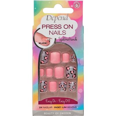 Depend Press On Nails Pink Leopard