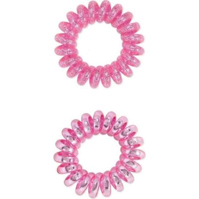 Dessata no-pulling hårsnoddar Glitter + metal fuchsia