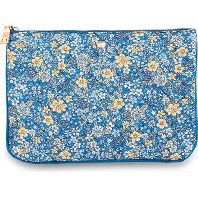 Fan Palm Blue Flower Clutch