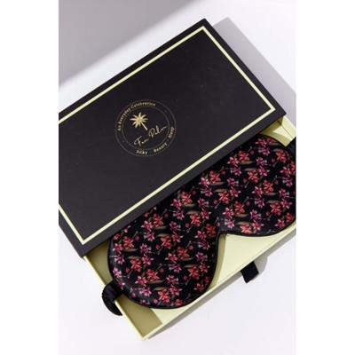Fan Palm Eye Mask Flawless Black 100% mulberry silk