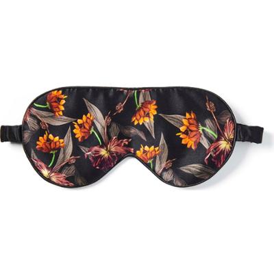 Fan Palm Eye Mask Black Hibiscus 100% mulberry silk