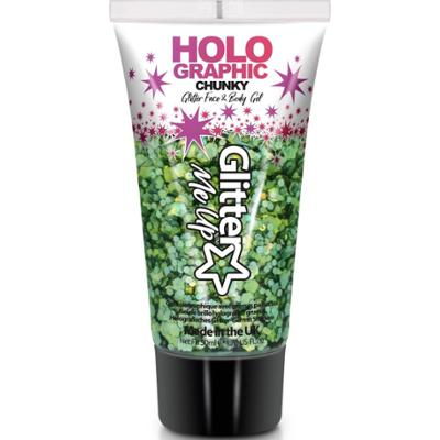 Glitter Me Up Holographic Face & Body Glitter Gel Green Envy