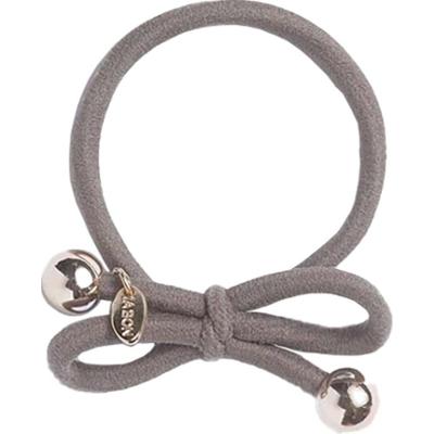 Ia Bon Hair Tie With Gold Bead Deep Taupe